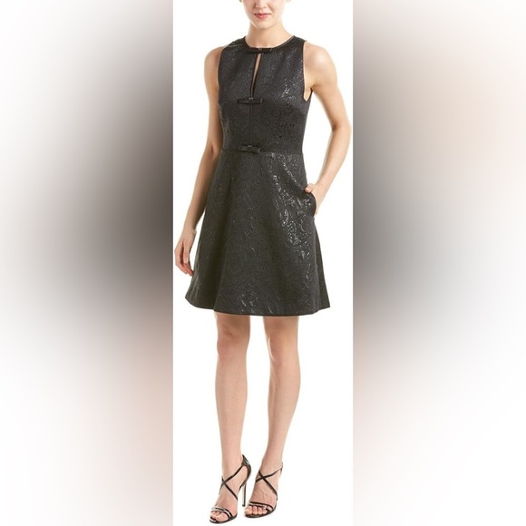 Erin Fetherston Agnes Bow Front Black Dress X Anthropologie - Picture 8 of 8